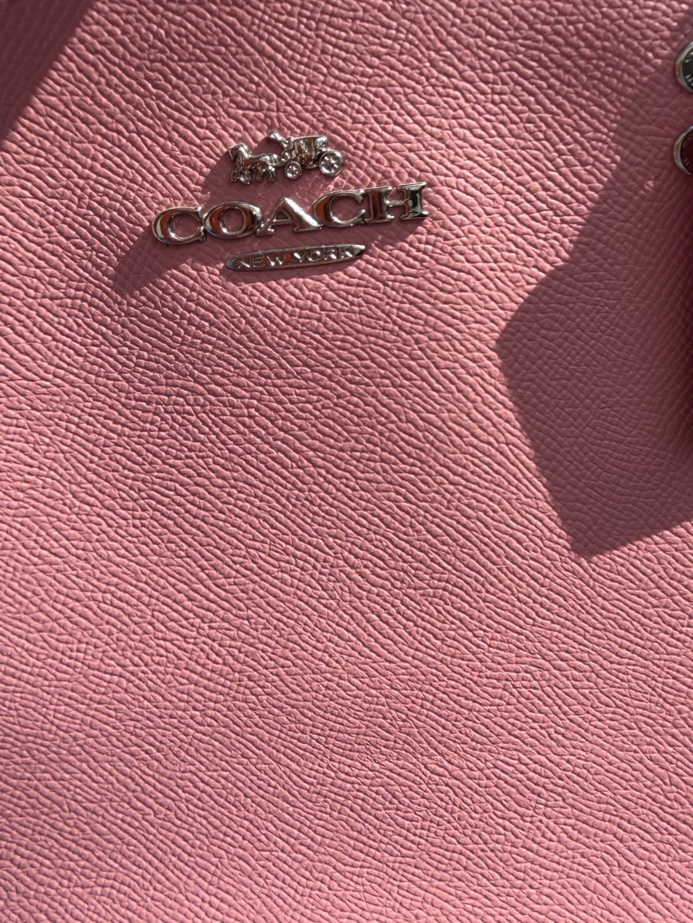 Coach Pink Pebbled Leather Satchel – Structured, Silver Hardware, Crossbody Stra - Picture 5 of 16
